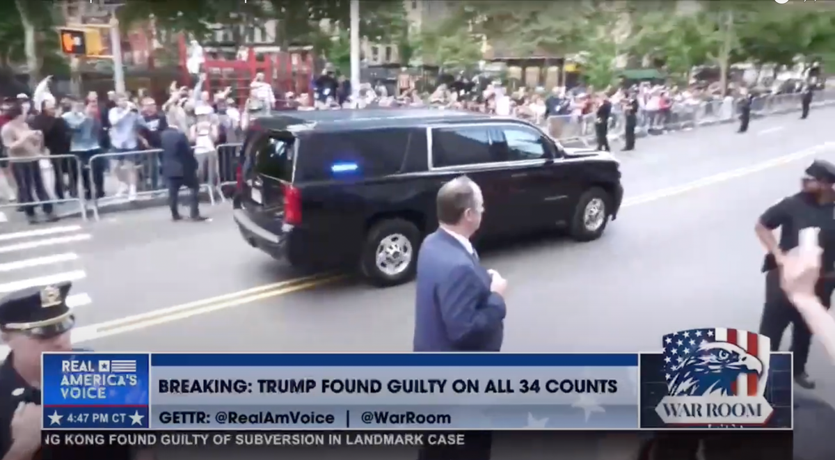 'Lock him up!' NYC jeers at Trump motorcade speeding away after guilty verdict