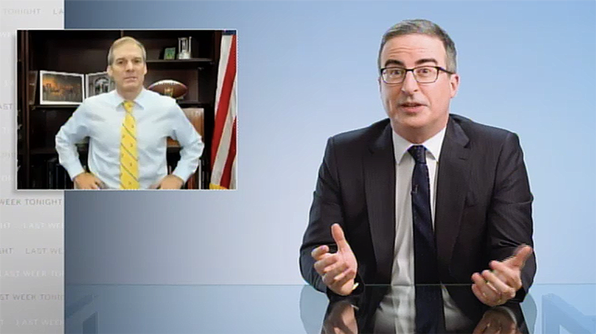 John Oliver has the last word on 'squirming' Jim Jordan freaking out over questions about calls with Trump