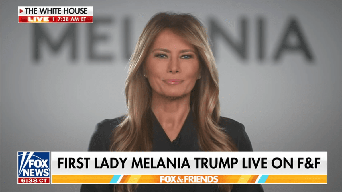 Melania Trump breaks with husband to praise his sworn enemy