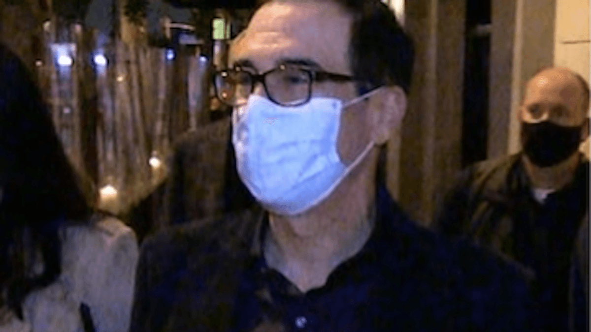 WATCH: Steve Mnuchin ignores questions about Trump inciting rioters against Pence