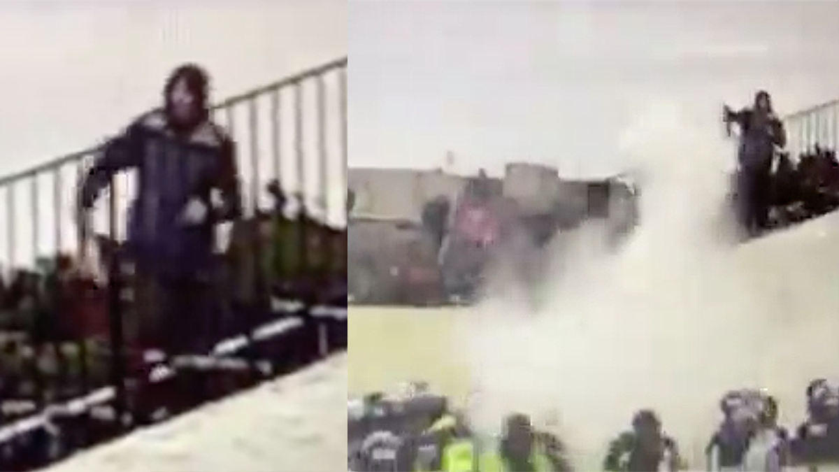 New FBI video shows Capitol attacker spraying police in staging ground with fire extinguisher