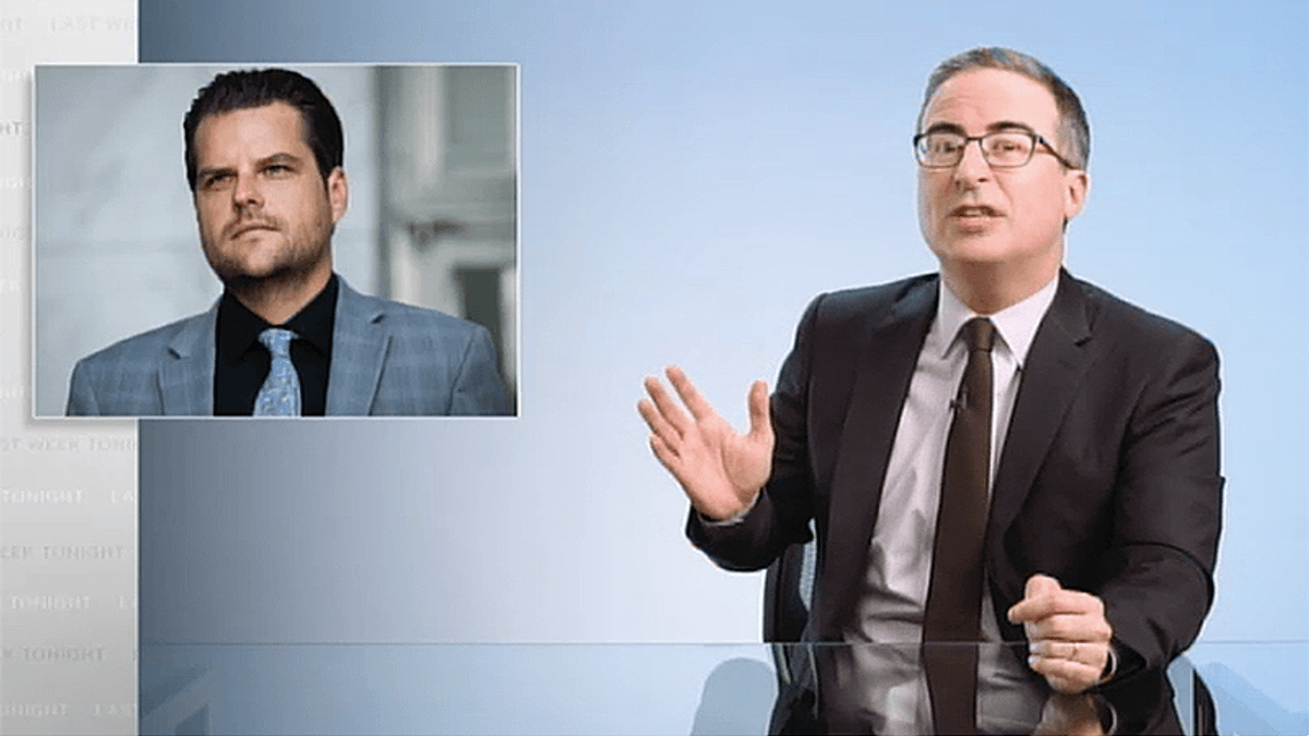 John Oliver suggests a great name for Matt Gaetz's show is the 'Matt Gaetz Digs His Own Grave Adventure Hour'
