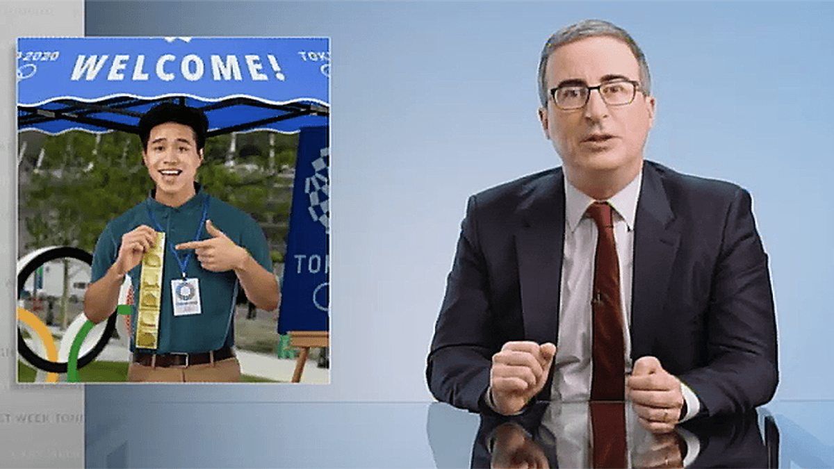 John Oliver explains why the only thing safe about the Olympics in COVID-ravaged Japan is the free condoms