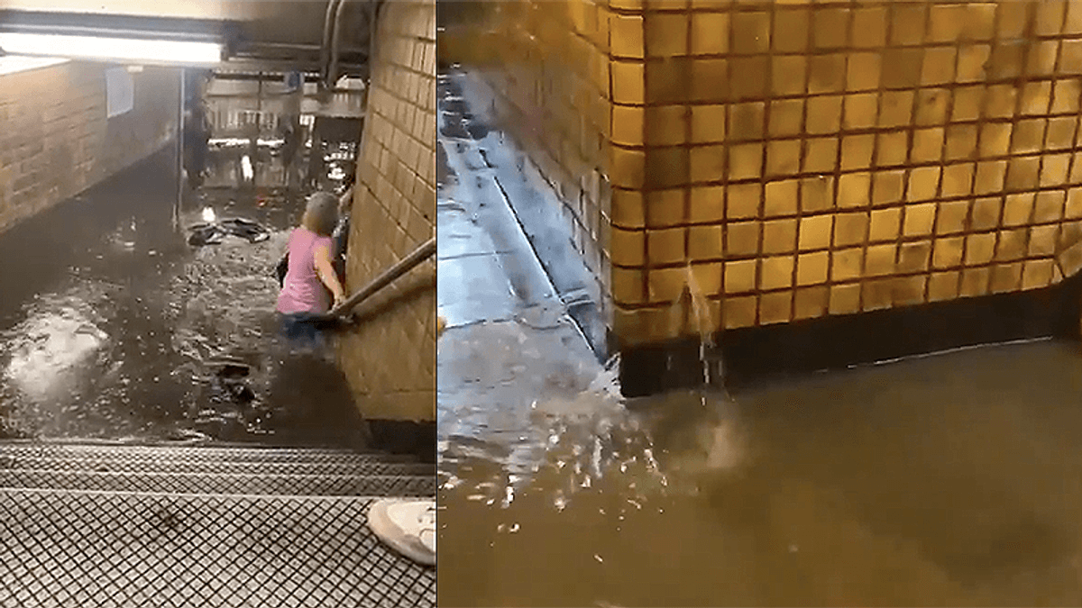 Shocking videos show mass flooding in NYC subway before Tropical Storm Elsa moves through