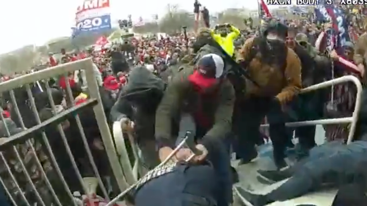 'You're going to die tonight': New video shows Capitol rioters brutally assaulting officers and dragging them down steps