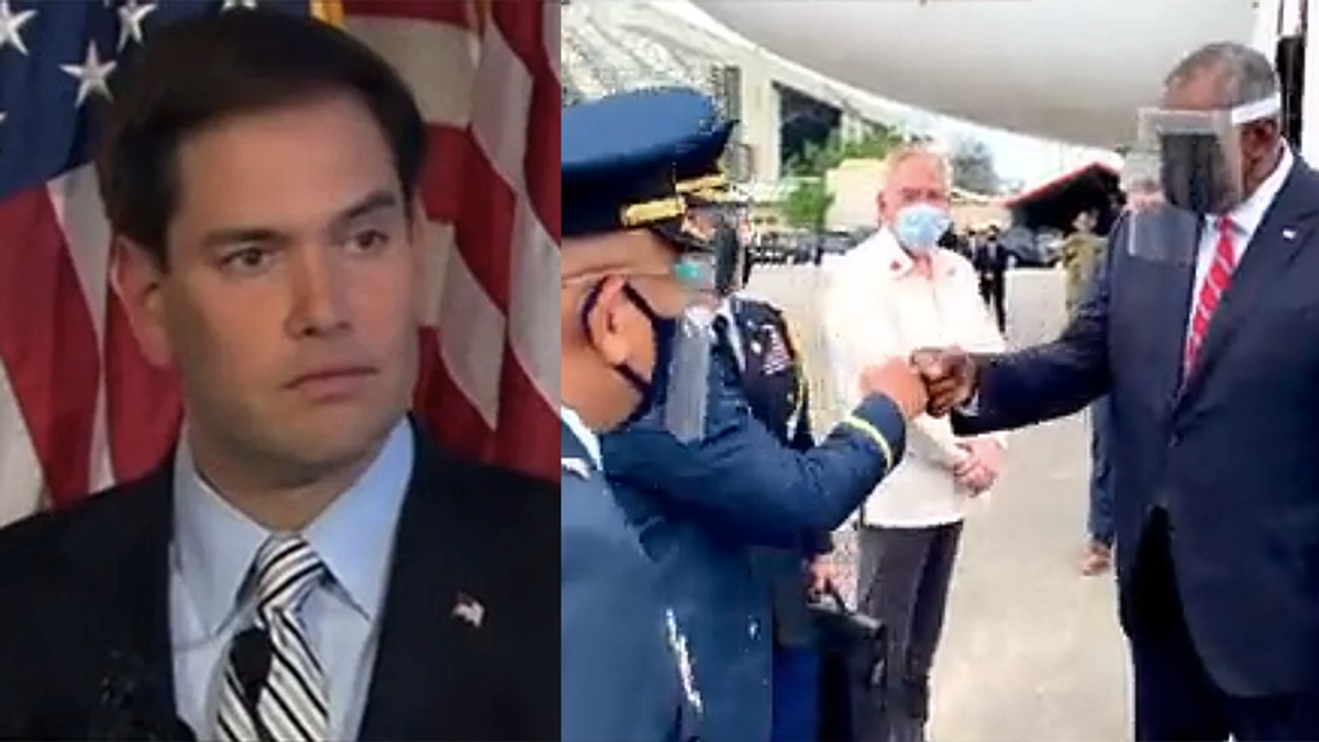 'Little Marco' Rubio humiliated for attacking Pentagon chief for complying with face shield mandate in the Philippines
