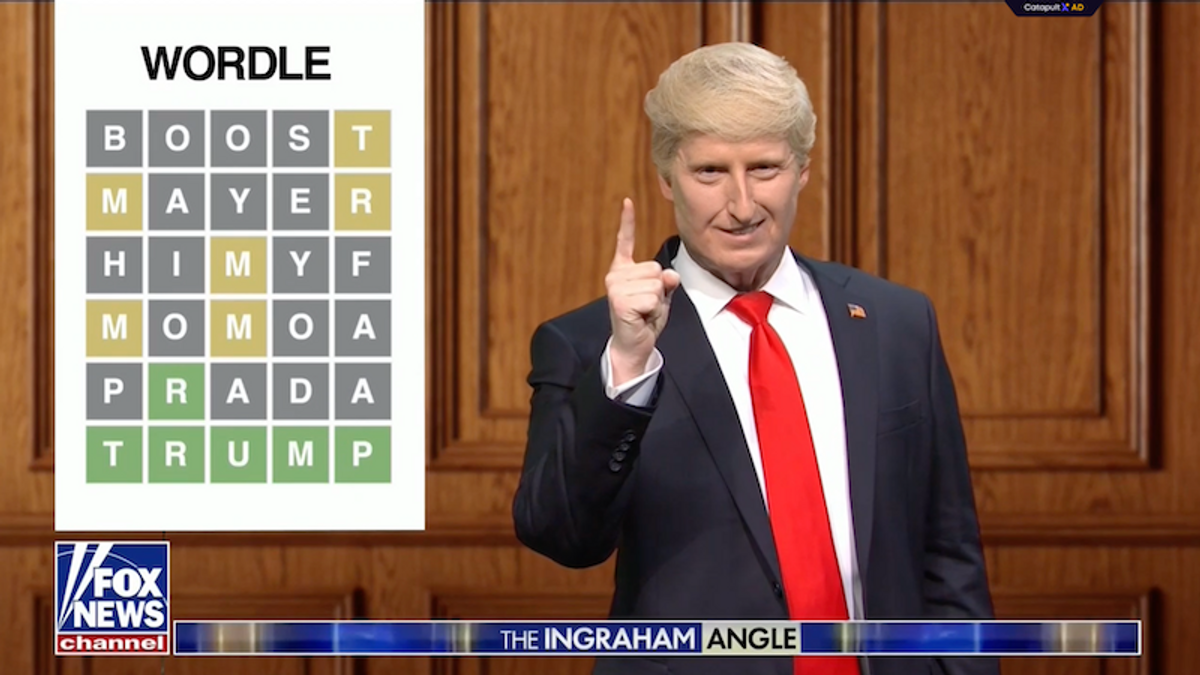WATCH: Trump plays Wordle on Laura Ingraham's Fox News show in Saturday Night Live opener