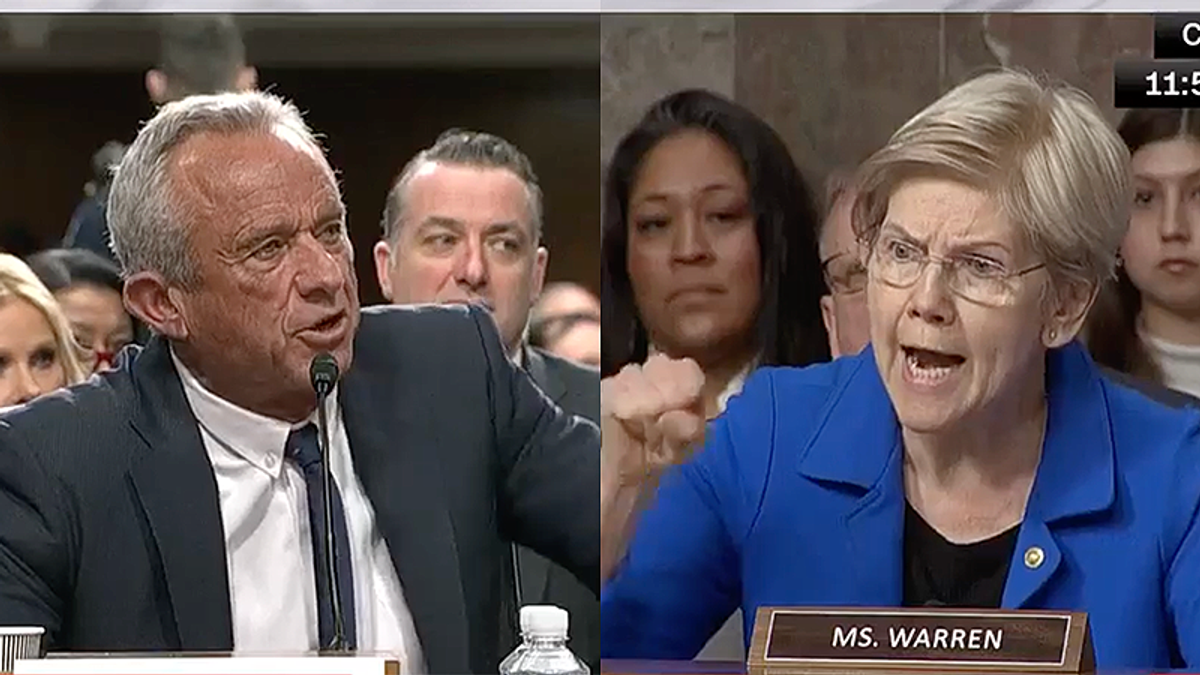 'No I am not!' Elizabeth Warren yells at RFK Jr. as he dodges questions on self-dealing