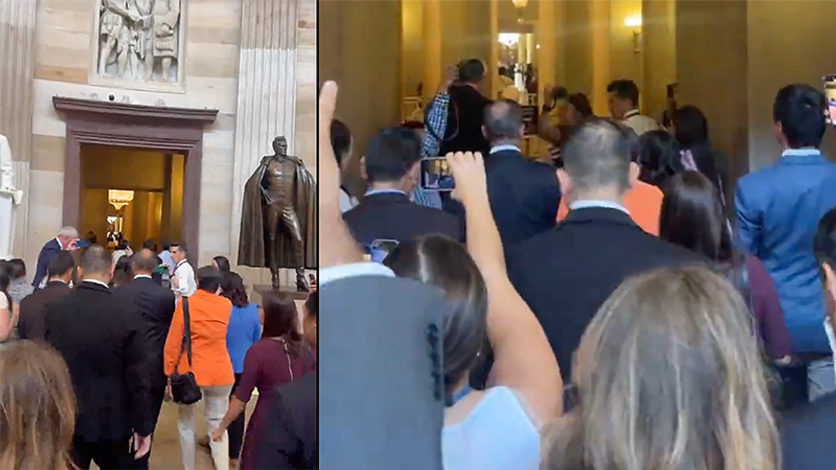 'We are marching': Democrats swarm Senate GOP leader's office after DHS fracas