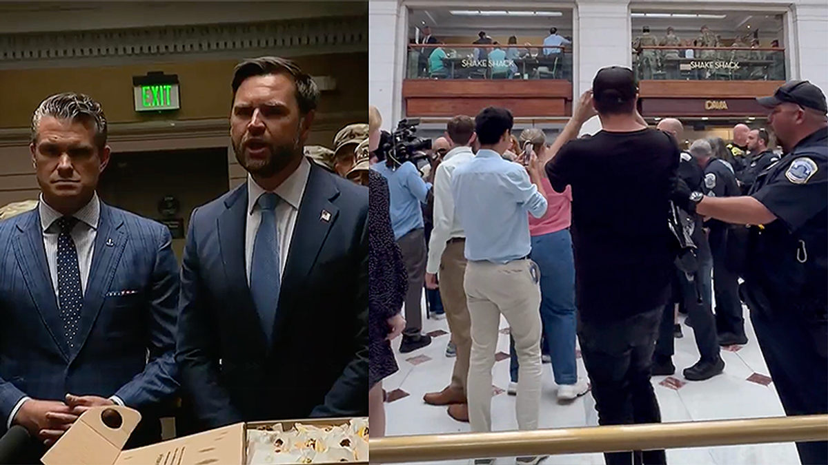 Pete Hegseth and JD Vance take trip to Shake Shack — it's soon disrupted by angry locals