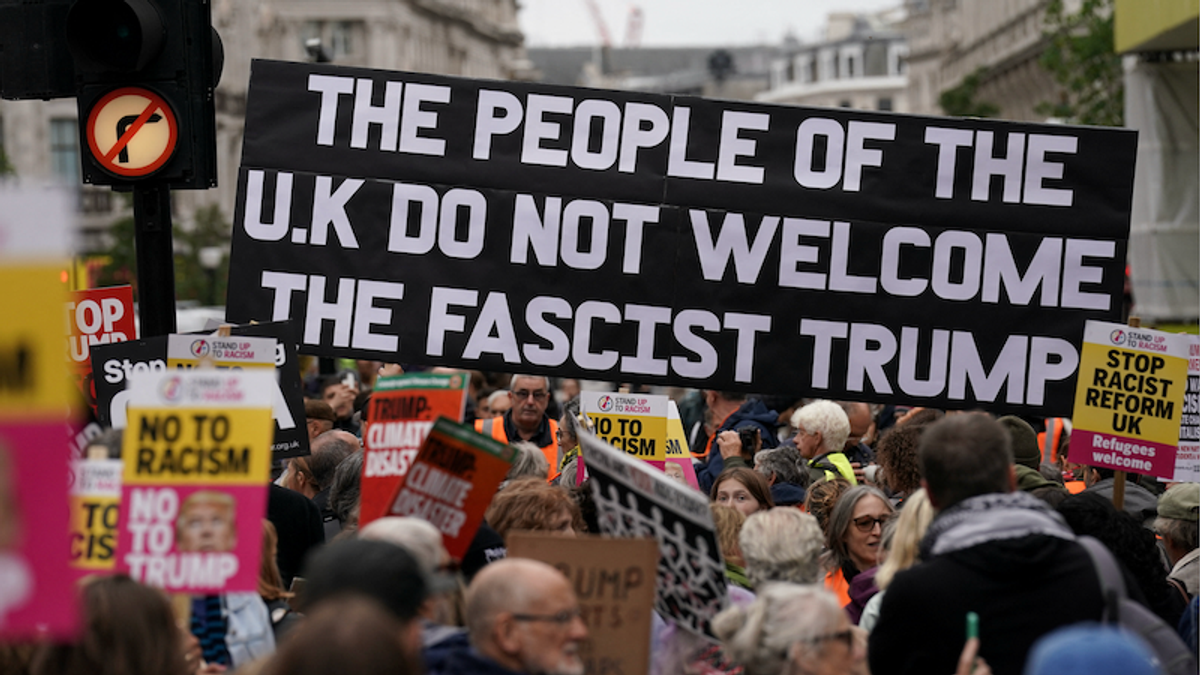 'Go home, pedophile!' Epstein scandal follows Trump to London on state visit