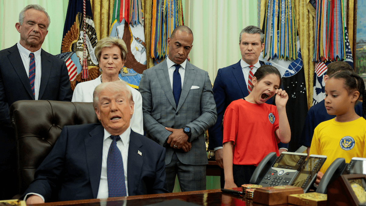 Observers taken aback by 'insane' Trump event with kids: 'Is RFK checking his cell phone?'