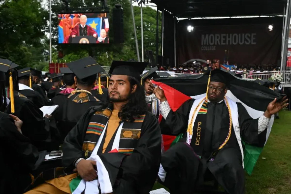 Biden faces silent Gaza protest at Martin Luther King Jr.'s college