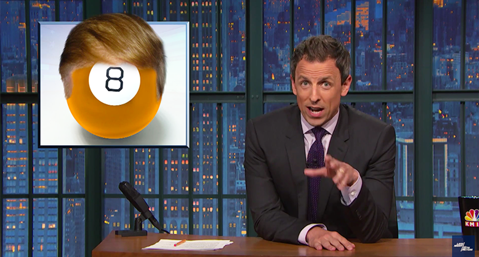 Seth Meyers nails flip-flopper Trump as a 'Magic 8-ball' candidate: Shake him for a different answer