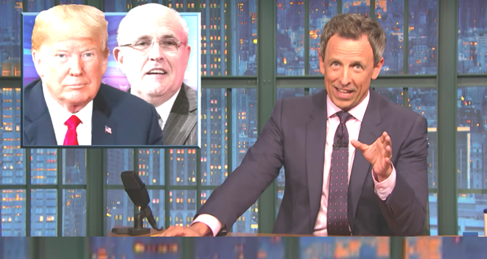 Seth Meyers mocks Rudy Giuliani for telling Fox News ‘don't quote me on that’ during an actual TV interview