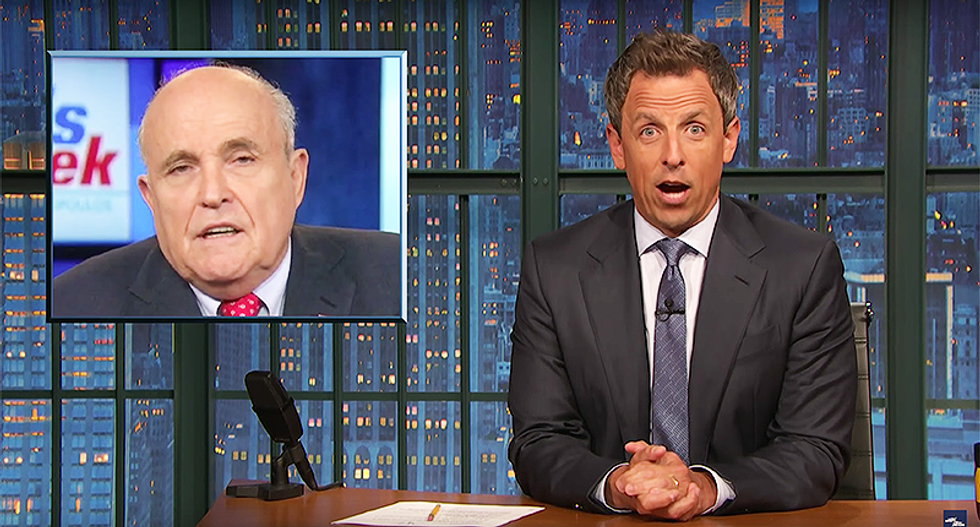 Seth Meyers nails how to tell if Donald Trump and Rudy Giuliani are lying: 'Just point a camera at them!'
