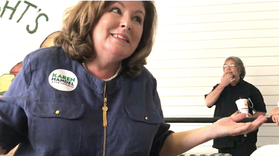 Karen Handel tells mom of lesbian: 'My faith calls me' to stop your daughter from adopting a child