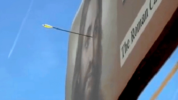 Right between the eyes: Vandals deface Jesus billboard with arrow in New Mexico