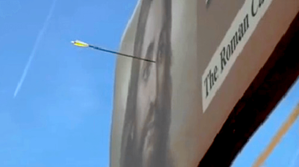 Right between the eyes: Vandals deface Jesus billboard with arrow in New Mexico