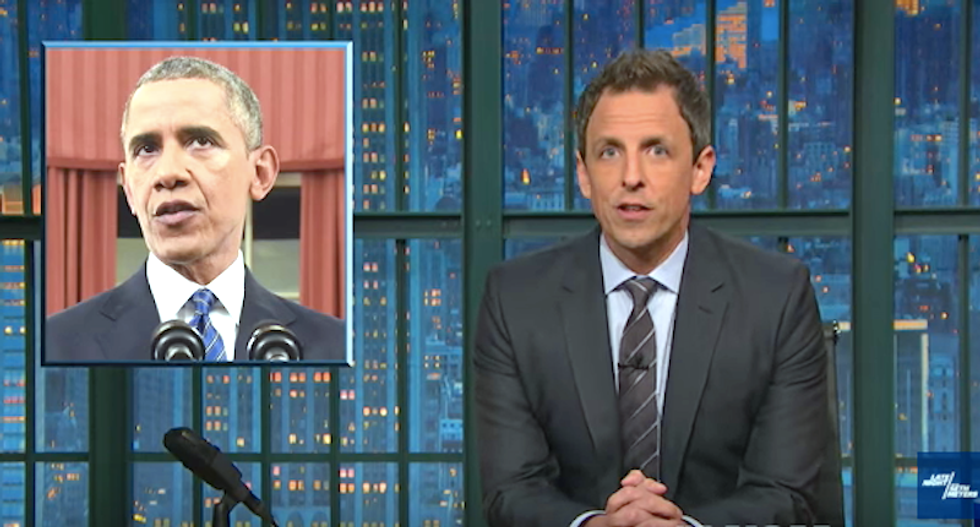 Seth Meyers rips GOP fury over Obama's wording in terror speech: This isn't a spell -- and he's not Harry Potter