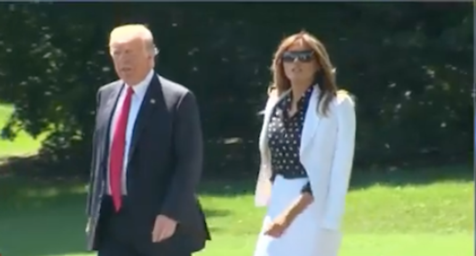'Not seeing a lot of hand-holding': CNN remarks on Trump and Melania's chilly public appearance