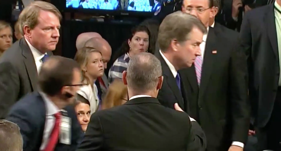 WATCH: Brett Kavanaugh shuns and turns back on father of Parkland victim during hearing break