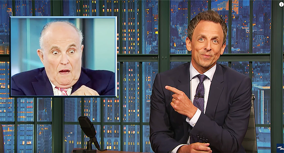 Seth Meyers jokes that working in Trump's White House is like a 'kick in the nuts' -- it's why Giuliani looks like this