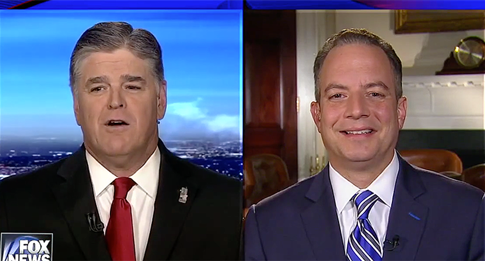 'I knew it was a lie': Hannity tries to help Reince Priebus convince others he and Scaramucci are close friends'