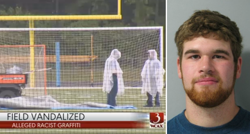 Vermont teen arrested for football field 'dumb n*gger' graffiti after high school drops ‘Rebels’ nickname