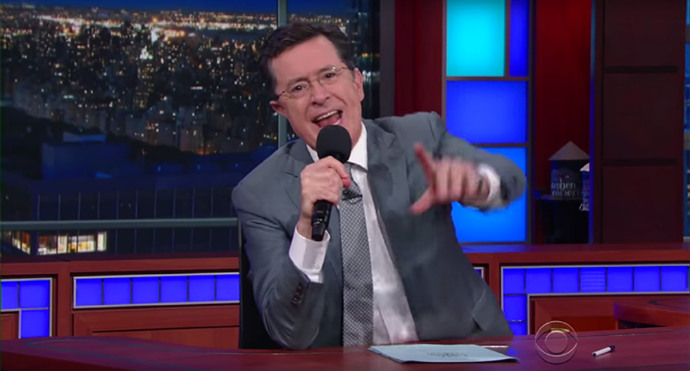 Colbert rips NRA-worshiping Senate: My dog accomplished more when it rolled over and licked its nuts
