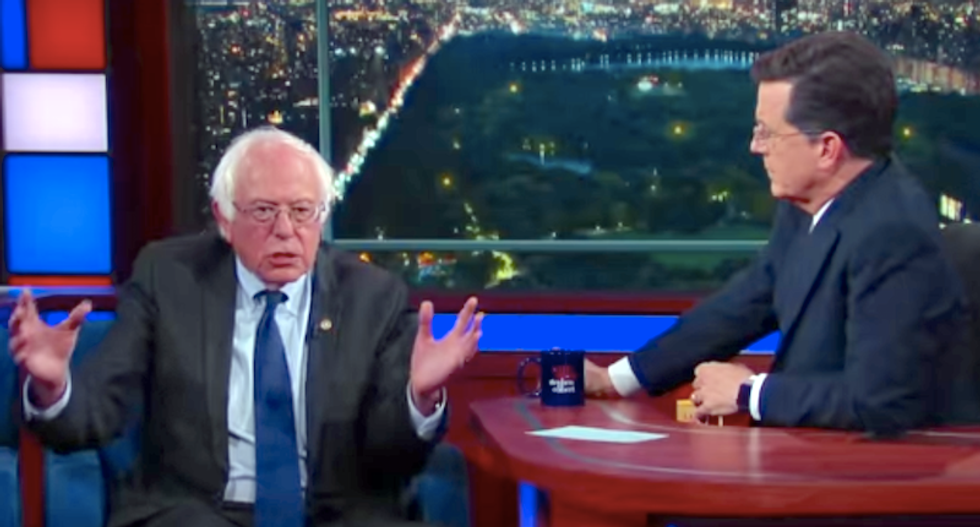 Bernie Sanders tells Colbert his supporters are 'smart enough' not to vote for 'bigot' Trump