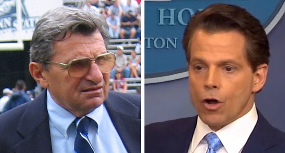 Scaramucci has been praising Joe Paterno from White House to hype tribute movie he’s producing
