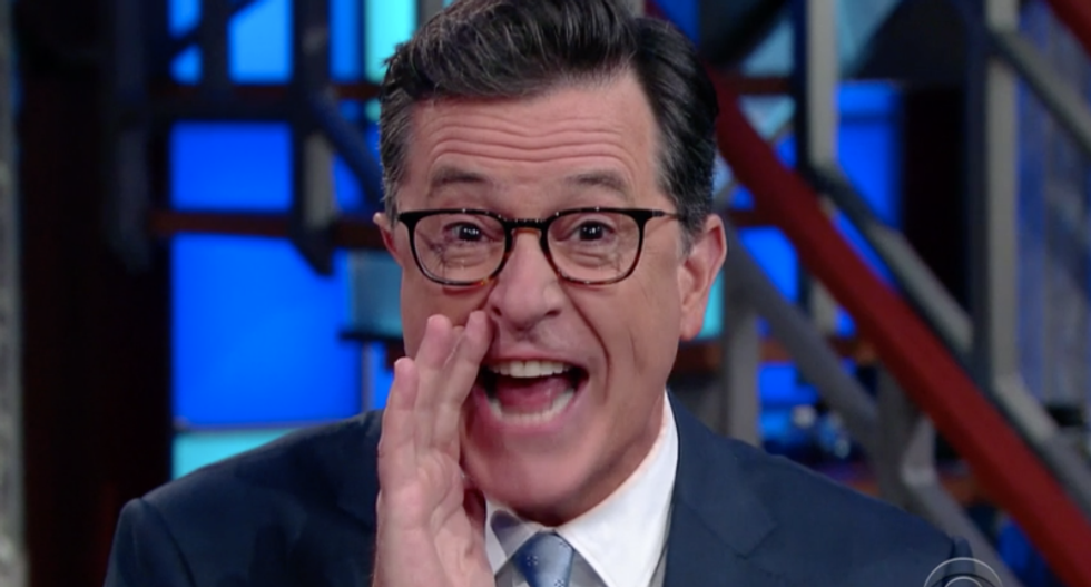 Stephen Colbert hilarious mocks Trump for touting 'the red wave' -- since it's a euphemism for menstruation