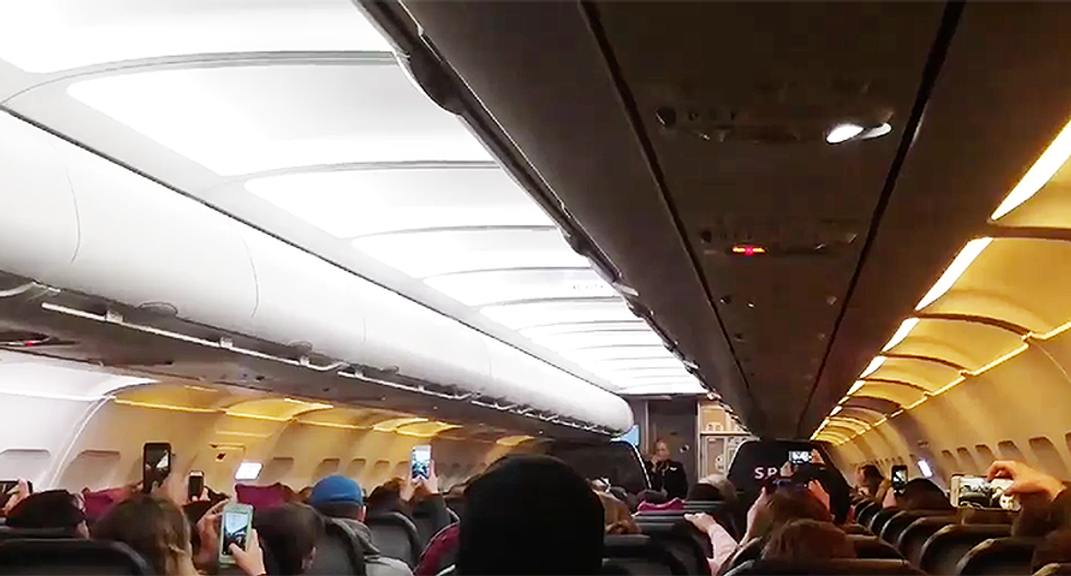 WATCH: Flight attendant gives shout-out to planeload of 'nasty women' flying to DC for Women's March
