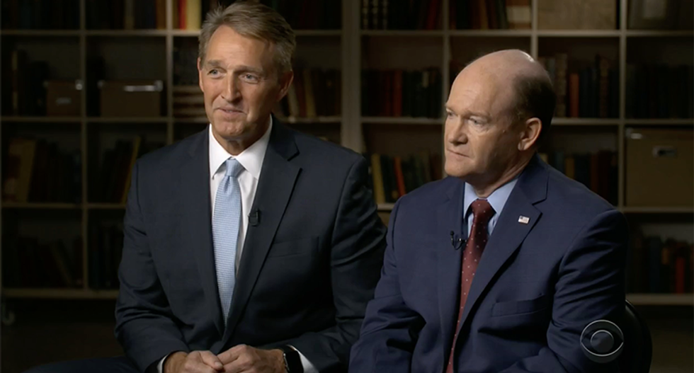 Senators Chris Coons and Jeff Flake agree Brett Kavanaugh is ‘over’ if there’s proof he lied to committee