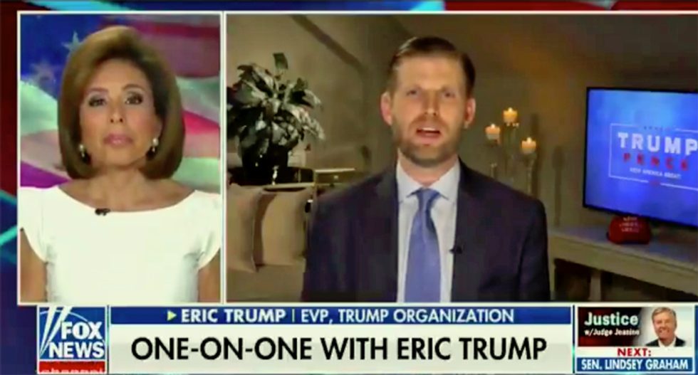 Eric Trump predicts COVID-19 is a conspiracy against his dad that will 'magically' disappear in November