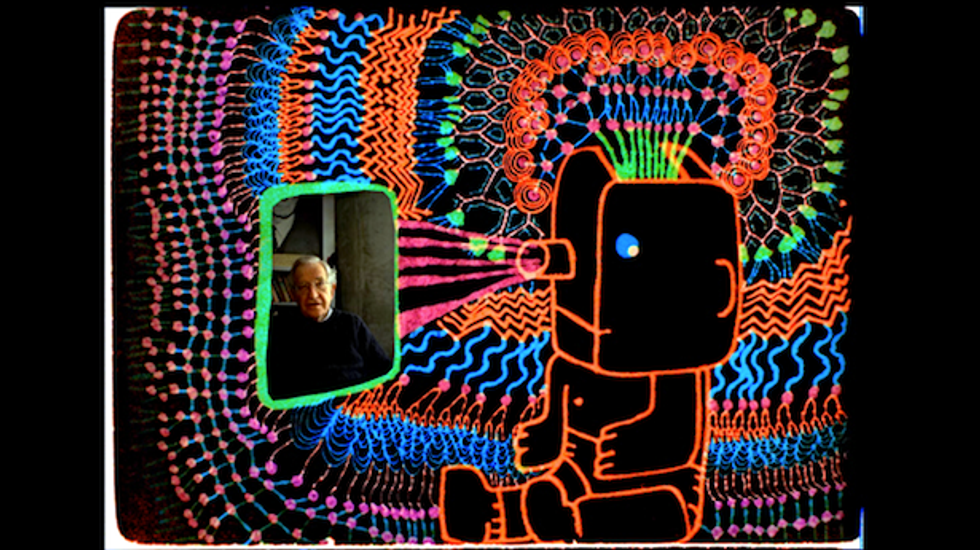 Animated documentary film brings Chomsky's ideas to life and reveals his human side