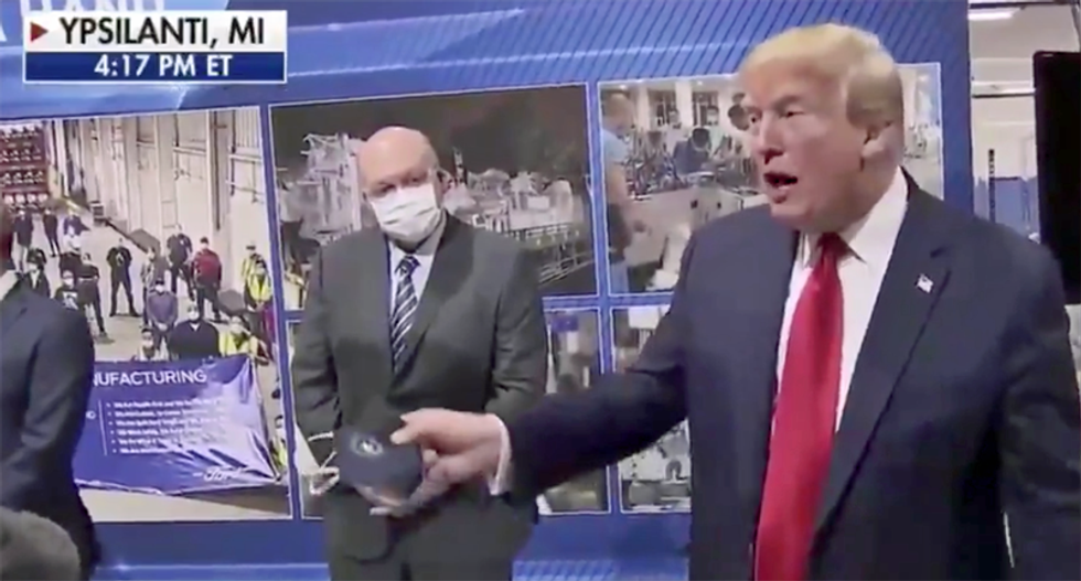 ‘I think I look better in the mask’: Trump shows off the coronavirus mask — that he refuses to wear