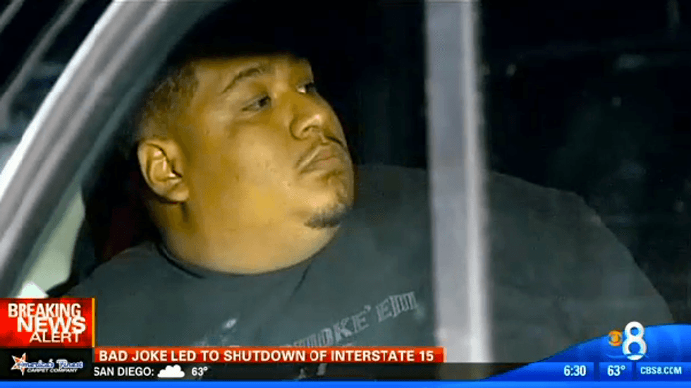 Brother's 'bomb' prank shuts down San Diego freeway to Thanksgiving travelers