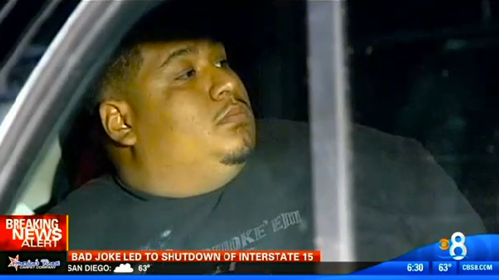 Brother's 'bomb' prank shuts down San Diego freeway to Thanksgiving travelers