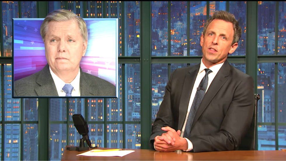 Seth Meyers brutally mocks Lindsey Graham over dramatic performance at Kavanaugh’s hearing