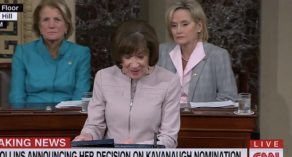 'Wrong side of history': Twitter pummels Susan Collins for 'yes' vote on Kavanaugh