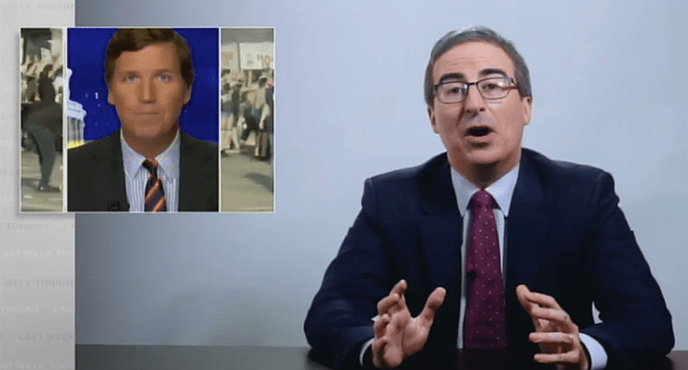 John Oliver shreds Fox News' Tucker Carlson for whining about Sesame Street special on police brutality: 'Are you a racist or moron?'