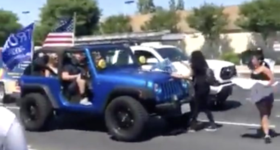 WATCH: Trump supporter driving SUV plows into protesters at George Floyd demonstration in California