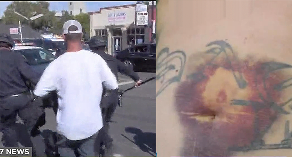 He rushed to help an injured police officer in San Jose -- he got shot with rubber bullets moments later