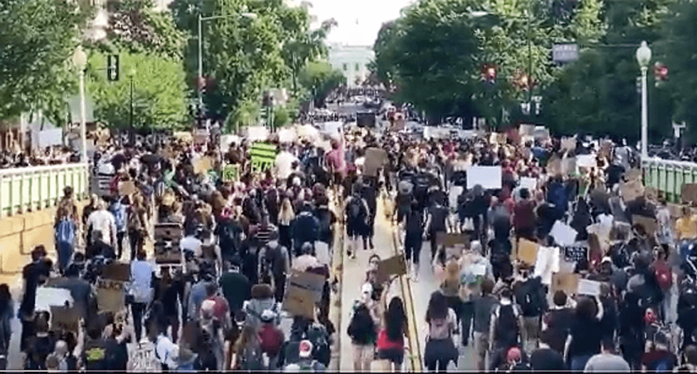 Trump's determination to quell protest crowd backfires as DC marchers grow larger