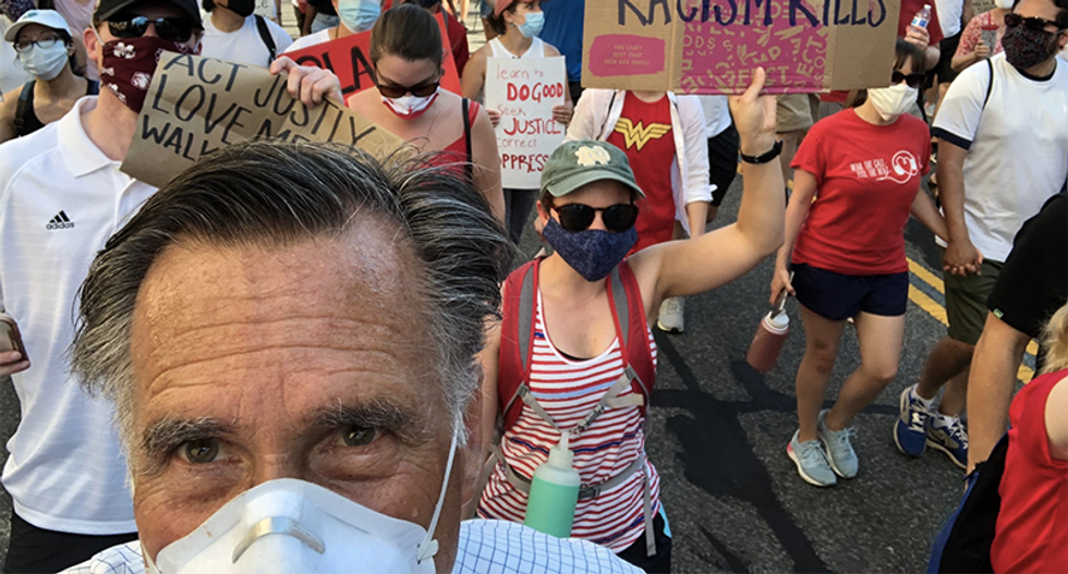 Mitt Romney joins Christian group marching in solidarity with Black Lives Matter in Washignton