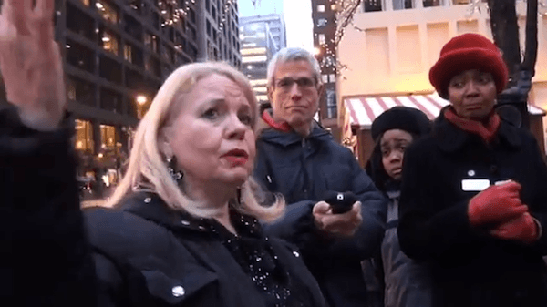 Christian activists show their love by covering Chicago atheist display and berating onlookers