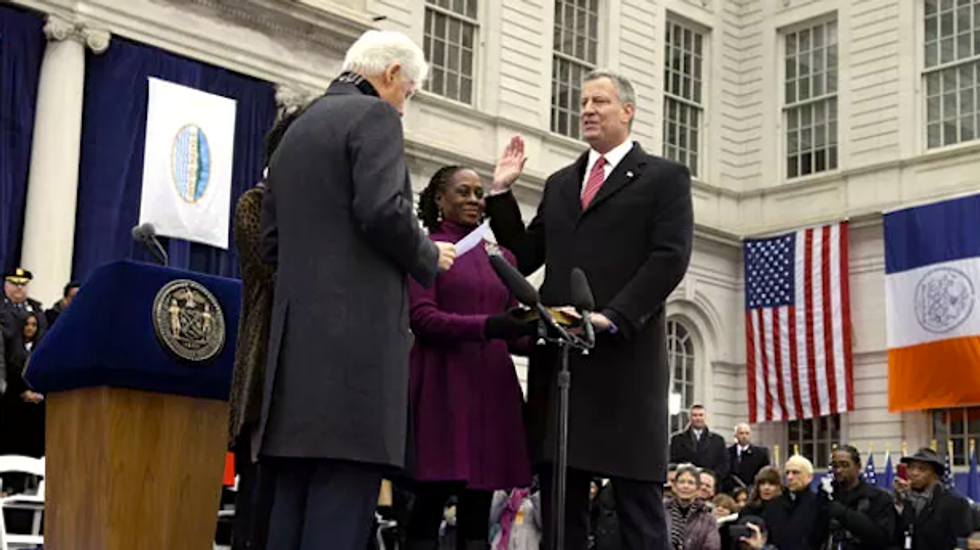 Bill de Blasio officially sworn in as New York City mayor