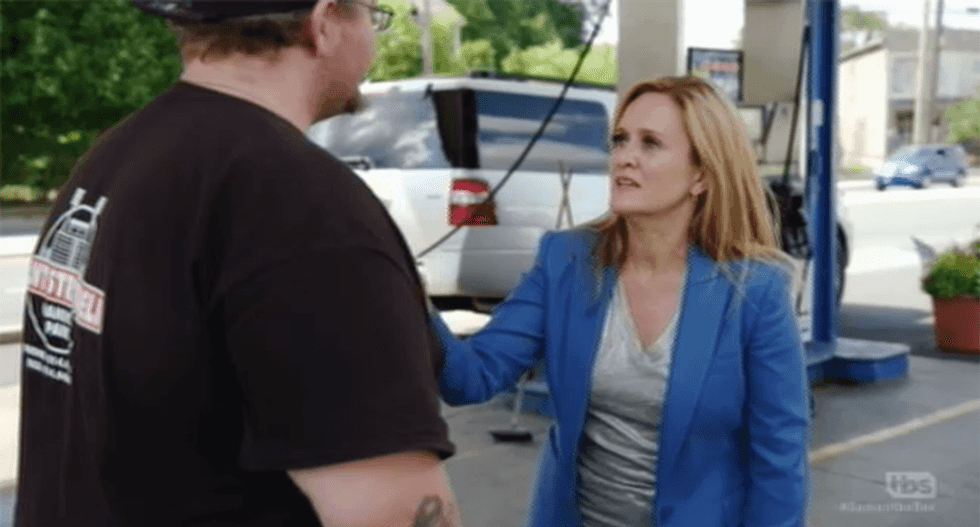 WATCH: Samantha Bee -- and Herman Cain's bus -- meet Trump voters on RNC roadtrip